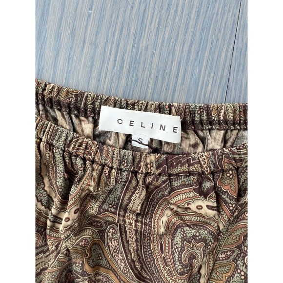 CELINE Made In France Paisley Off The Shoulder Dress Viscose Rayon Small - Picture 4 of 8